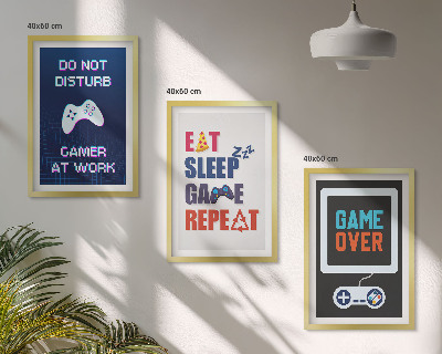 Set of 3 framed wall art pieces Subtitles for the gamer entertainment