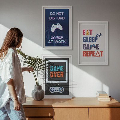 Set of 3 framed wall art pieces Subtitles for the gamer entertainment