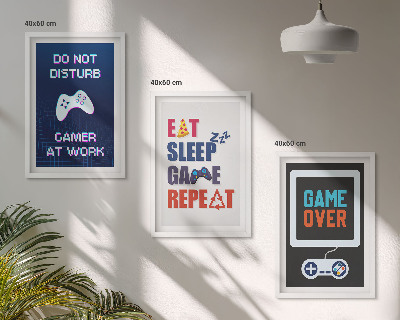Set of 3 framed wall art pieces Subtitles for the gamer entertainment
