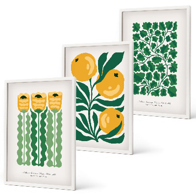 Wall art set Plant patterns flowers leaves