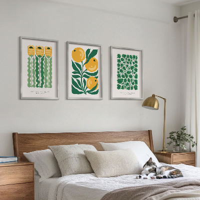 Wall art set Plant patterns flowers leaves