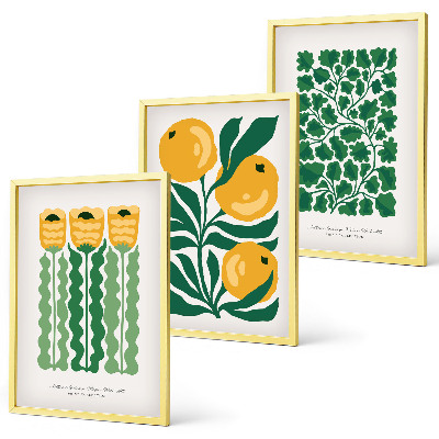 Wall art set Plant patterns flowers leaves
