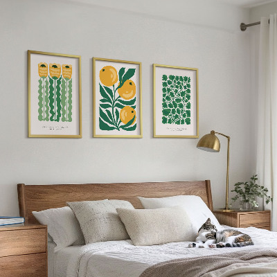 Wall art set Plant patterns flowers leaves