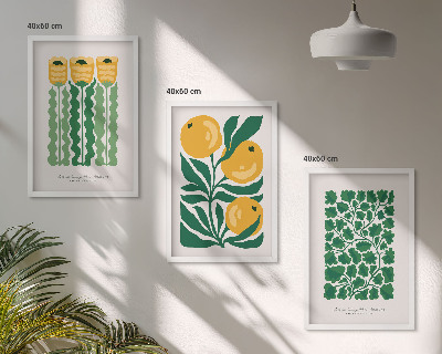 Wall art set Plant patterns flowers leaves