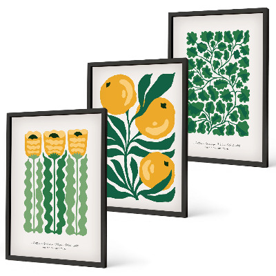 Wall art set Plant patterns flowers leaves
