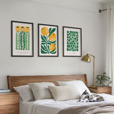 Wall art set Plant patterns flowers leaves