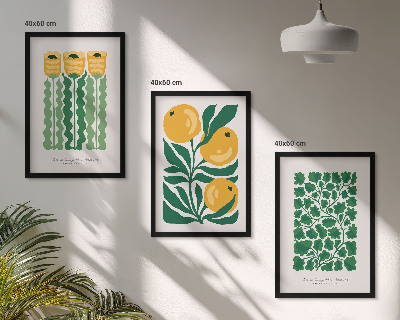 Wall art set Plant patterns flowers leaves