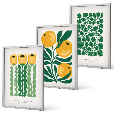 Wall art set Plant patterns flowers leaves