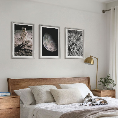 Wall art set Astronaut Moon photo
