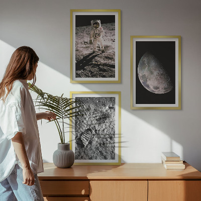 Wall art set Astronaut Moon photo