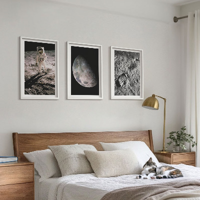 Wall art set Astronaut Moon photo