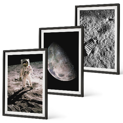 Wall art set Astronaut Moon photo