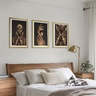 Three-piece wall art piece Portraits of African women