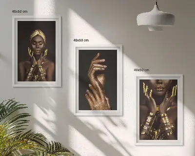 Portraits of African women wall art three-piece set