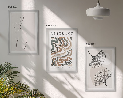 Set of 3 framed wall art pieces Abstract boho patterns shapes