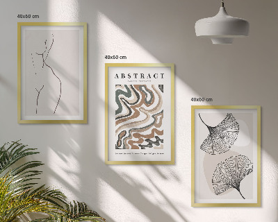 Set of 3 framed wall art pieces Abstract boho patterns shapes