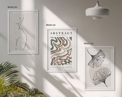 Set of 3 framed wall art pieces Abstract boho patterns shapes