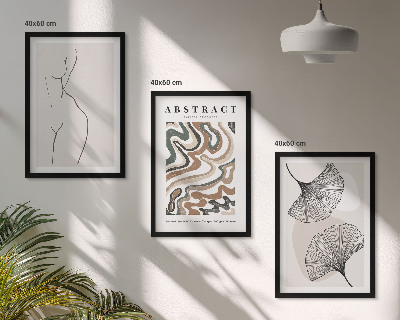Set of 3 framed wall art pieces Abstract boho patterns shapes
