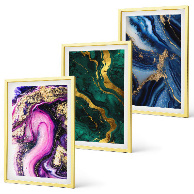 Wall art set Abstract rose green patterns
