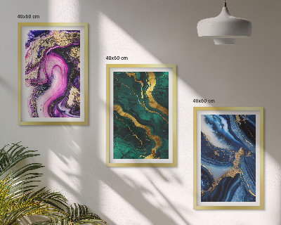 Wall art set Abstract rose green patterns
