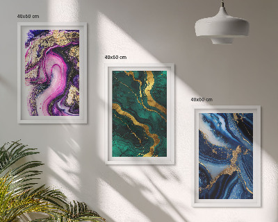 Wall art set Abstract rose green patterns