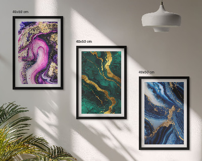 Wall art set Abstract rose green patterns