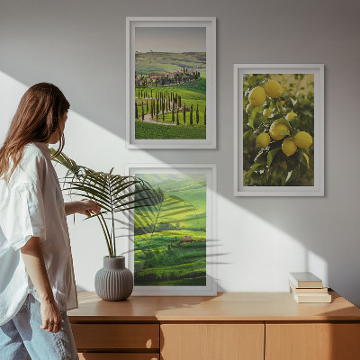 Wall art set Italian citrus and hills