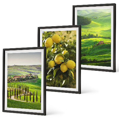 Wall art set Italian citrus and hills