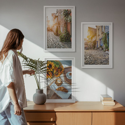 Wall art set Streets coffee sunflowers
