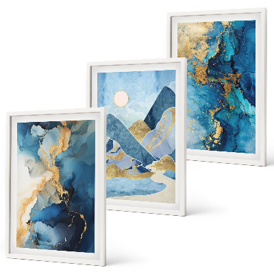 Wall art set Blue Mountains Abstract Patterns