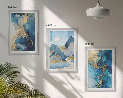 Blue Mountains Abstract Patterns wall art set