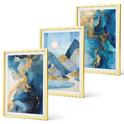 Wall art set Blue Mountains Abstract Patterns