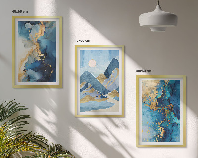 Wall art set Blue Mountains Abstract Patterns