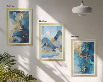 Blue Mountains Abstract Patterns wall art set
