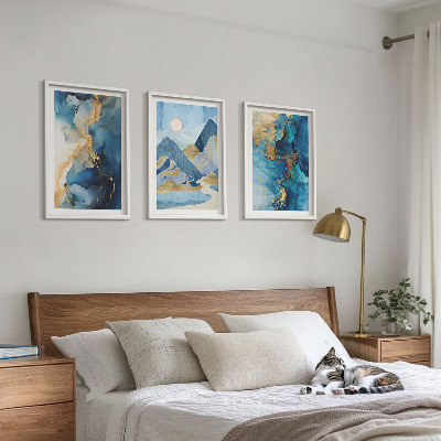 Wall art set Blue Mountains Abstract Patterns