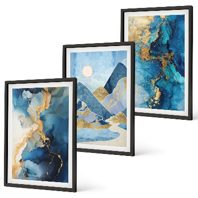 Wall art set Blue Mountains Abstract Patterns
