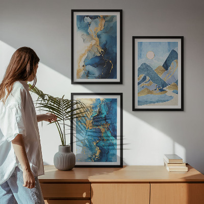 Wall art set Blue Mountains Abstract Patterns