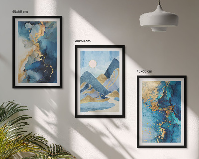 Wall art set Blue Mountains Abstract Patterns