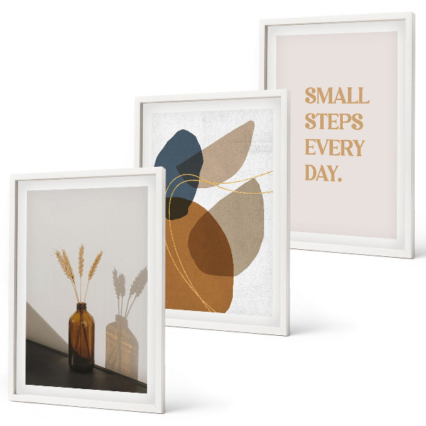 Three-piece wall art piece Abstract shapes set