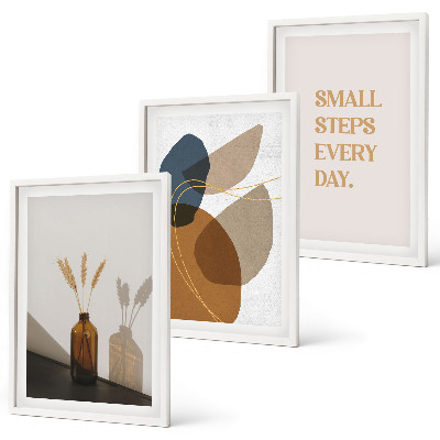 Three-piece wall art piece Abstract shapes set