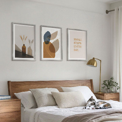 Three-piece wall art piece Abstract shapes set