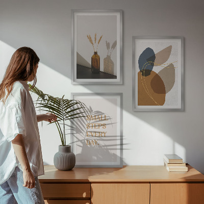 Three-piece wall art piece Abstract shapes set