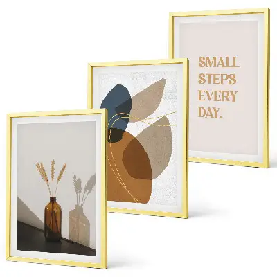 Abstract shapes wall art three-piece set