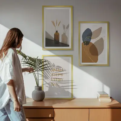 Abstract shapes wall art three-piece set