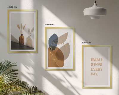 Three-piece wall art piece Abstract shapes set