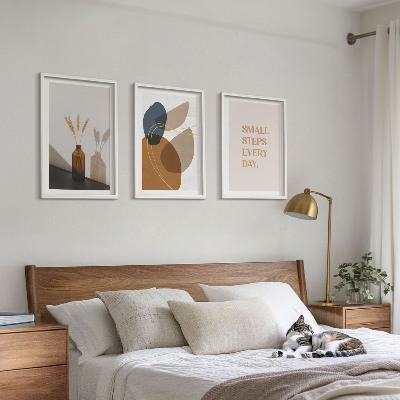 Three-piece wall art piece Abstract shapes set