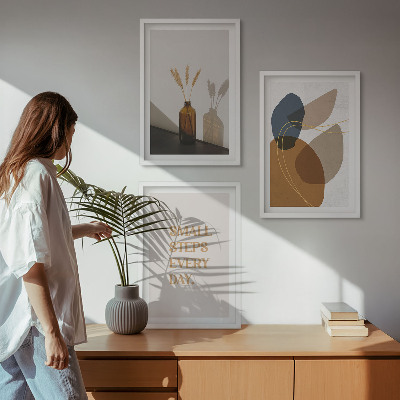 Three-piece wall art piece Abstract shapes set