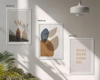 Abstract shapes wall art three-piece set