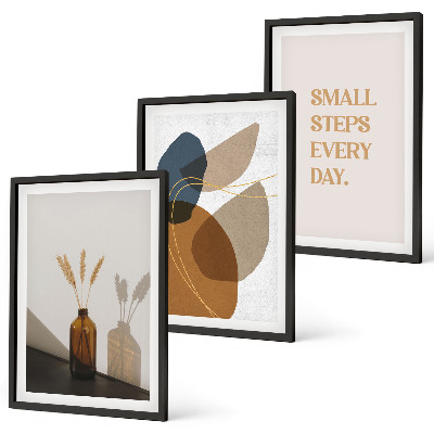 Three-piece wall art piece Abstract shapes set