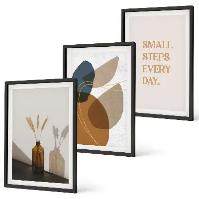 Abstract shapes wall art three-piece set